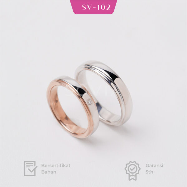Cincin Kawin Cincin Palladium Cincin Emas Kuning SV-102