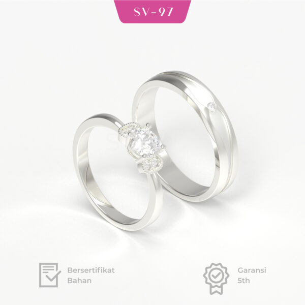 Cincin Kawin Cincin Platinum Cincin Emas Putih SV-97