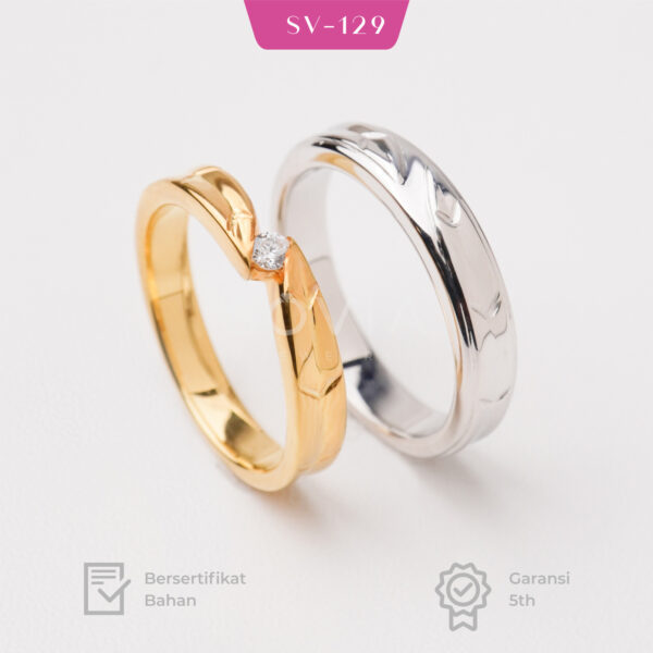 Cincin Kawin Cincin Palladium Cincin Emas Putih SV-129