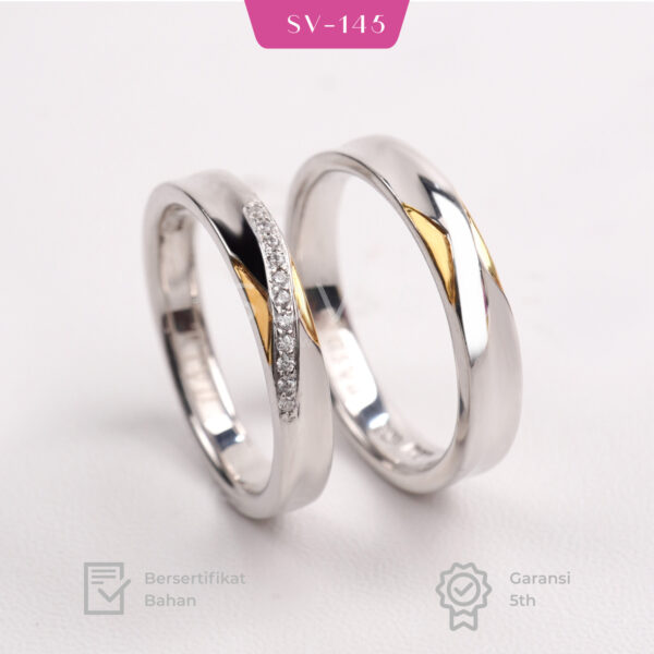 Cincin Kawin Cincin Palladium Cincin Emas Putih SV-145