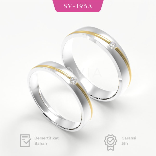 Cincin Kawin Cincin Palladium Cincin Emas putih SV-195