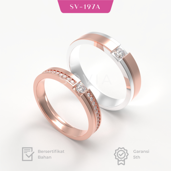 Cincin Kawin Cincin Platinum Cincin Emas putih SV-197