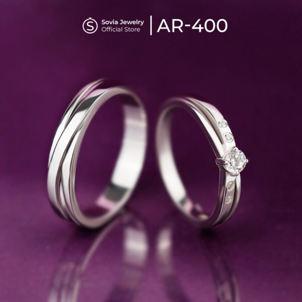 Cincin Nikah Couple Bahan Silver Model AR-400