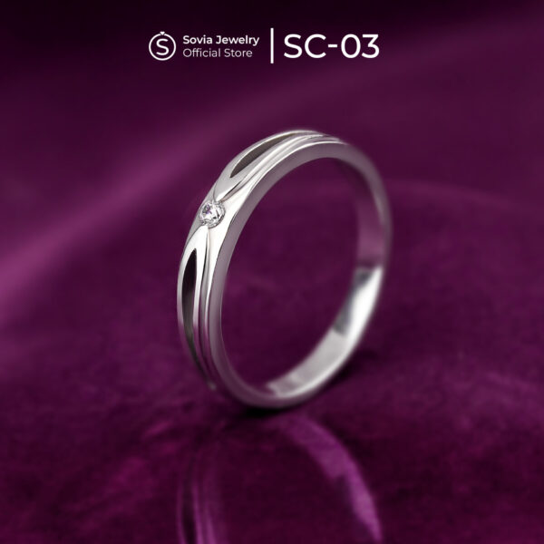 Cincin Kawin Cowok Palladium 5% SC-L03