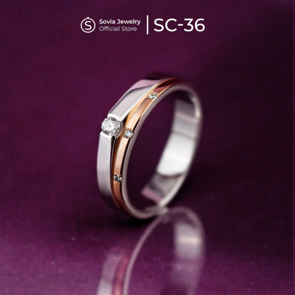 Cincin Kawin Cowok Palladium 5% SC-L36