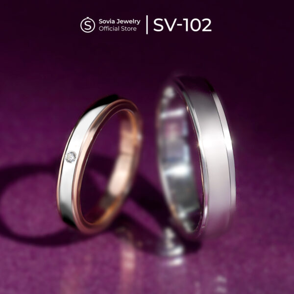 Cincin Couple Kawin Lamaran Nikah Silver Model SV-102