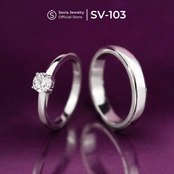 Cincin Couple Kawin Lamaran Nikah Silver Model SV-103