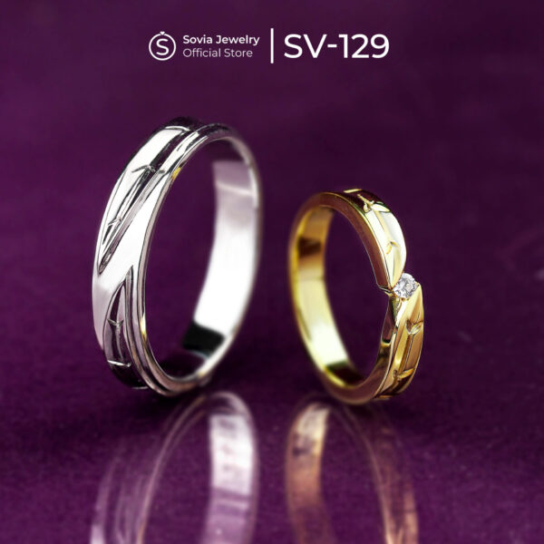 Cincin Couple Kawin Lamaran Nikah Silver Elegan Model SV-129