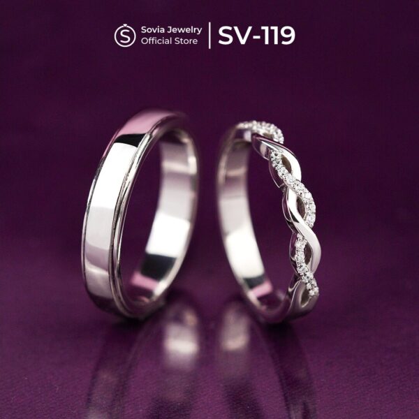 Cincin Couple Kawin Lamaran Nikah Silver Model SV-119