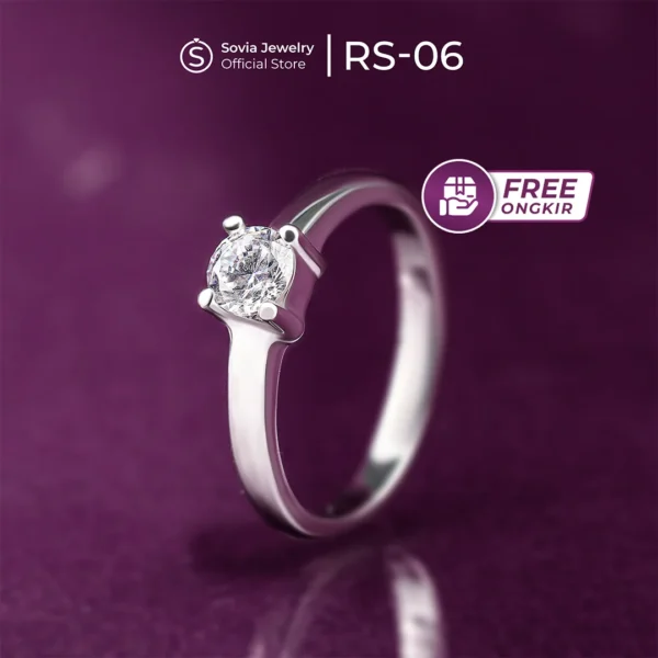 Sovia Jewelry - Cincin Cewek Single Bahan Silver Desain RS-08 & RS-06