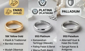 Perbedaan cincin emas platina palladium