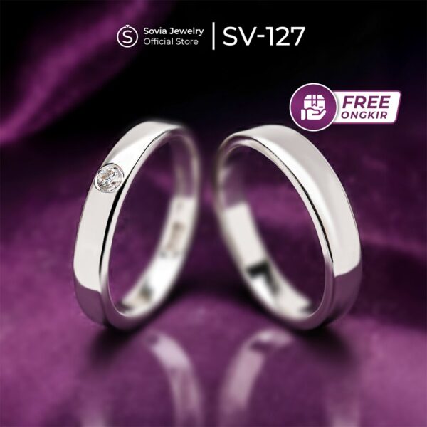 Custom Cincin Couple Kawin Silver Desain Elegan SV-127